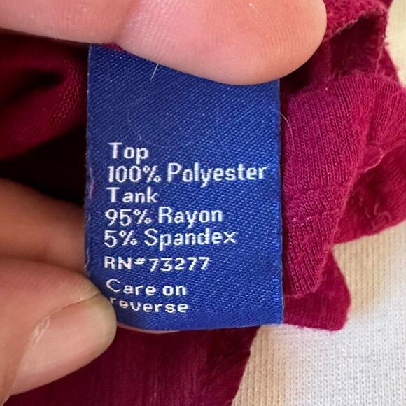 Apt 9 Silky Flowy Tie Front Burgundy Blouse - Picture 8 of 8